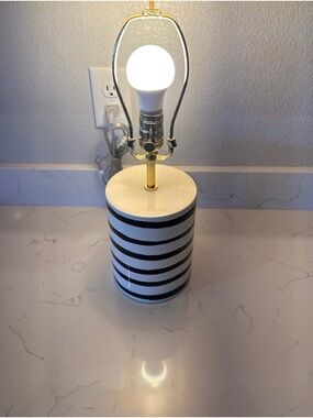 Kate Spade Striped Black and White Table Lamp Base - Home Accents